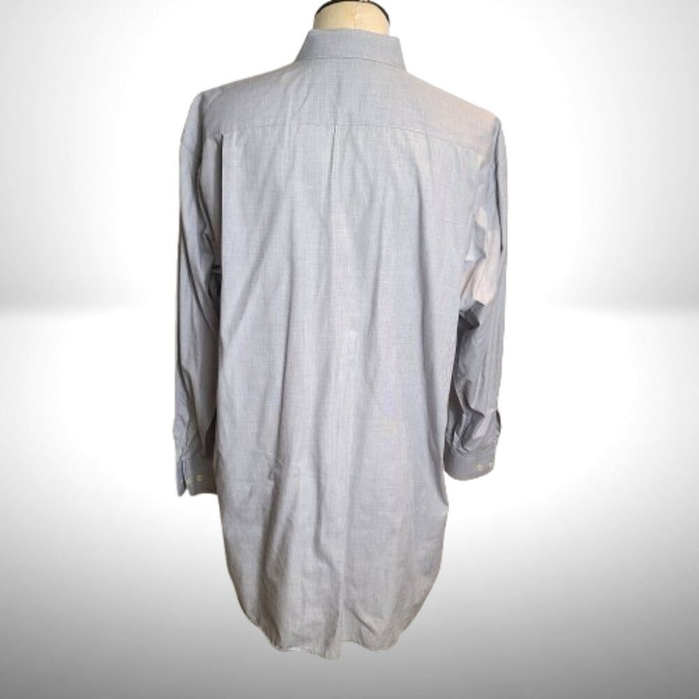 Gianfranco Ferré Studio Light Grey Micro-Check Dress Shirt | Size 17 - Picture 5 of 9